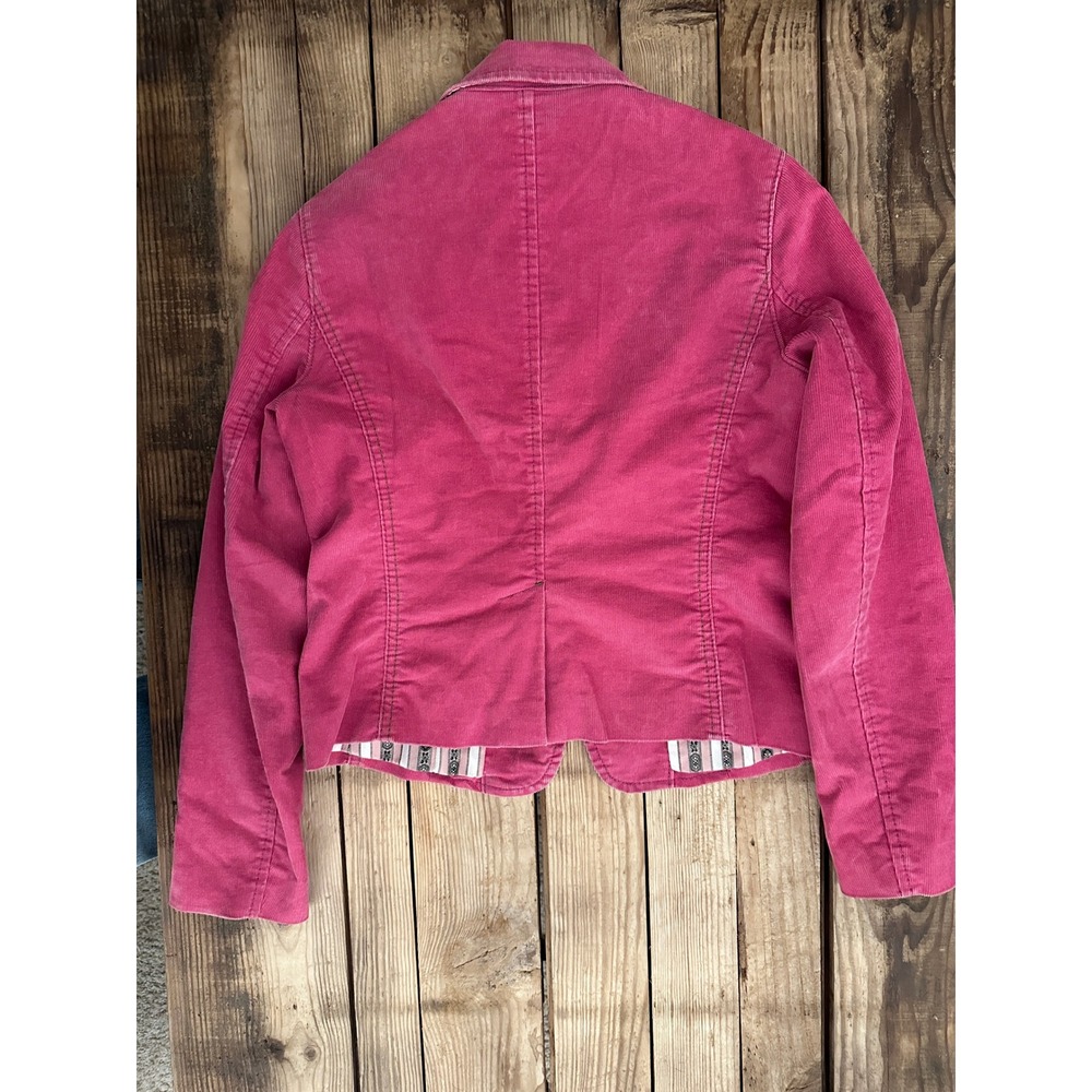 Gap Stretch Pink Corduroy Blazer Jacket Womens 4 Two Button Tailored - Picture 2 of 5